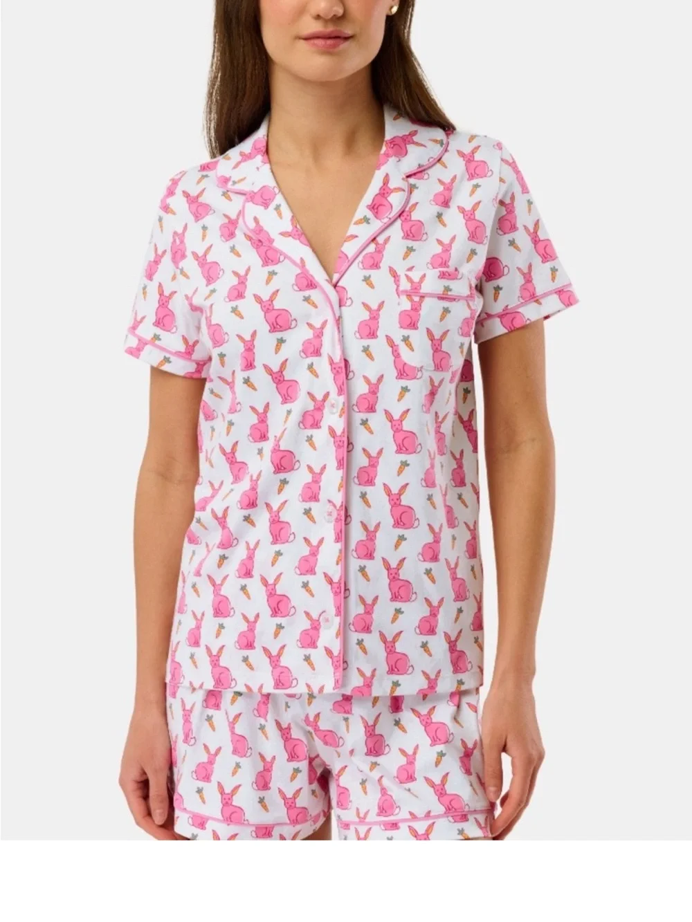 Roller Rabbit Pink Romy The Rabbit polo Pajama Set